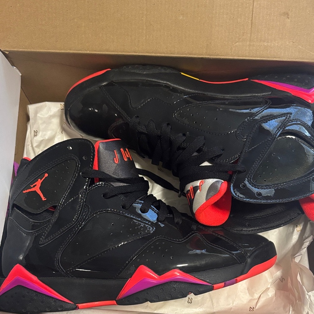 Jordan Black and Red Athletic Shoes